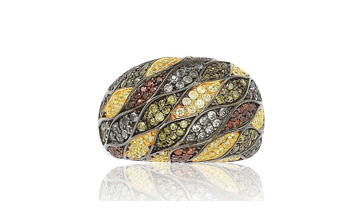 Suzy Levian New York Suzy Levian SterlingCubic Zirconia Multi-Color Pave Dome Ring - Silver