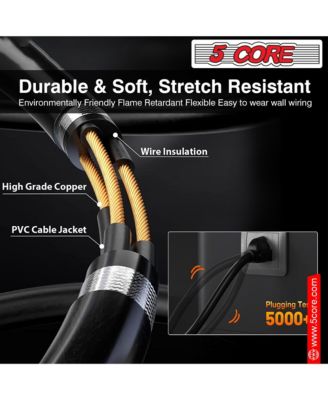 AC Power Cord 15 Ft • US Polarized Male to Female 2 Prong Extension Adapter 16AWG/2C 125V 13A - EXC BLK 15FT