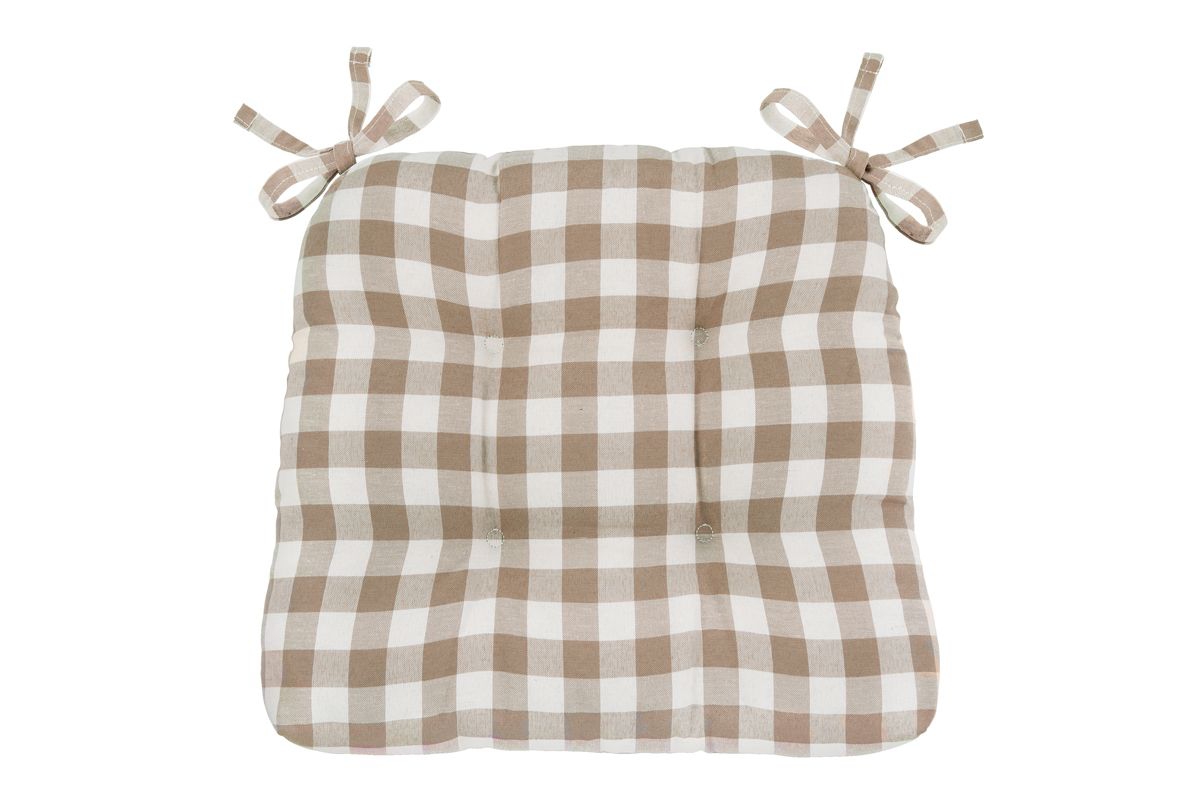 Kate Aurora Country Living Gingham Plaid Checkered Country Farmhouse Chair Cushion Pads - Piece, Country Burgundy