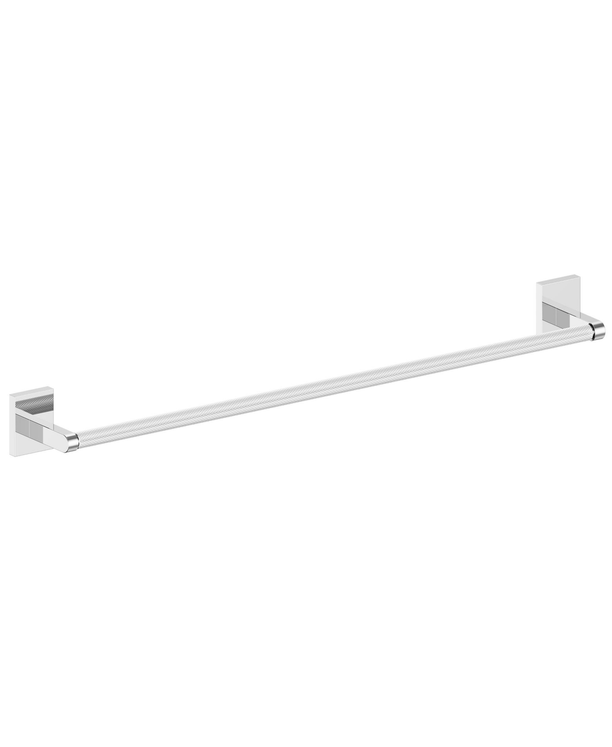 24 in. Towel Bar with Embossing in Chrome - Silver