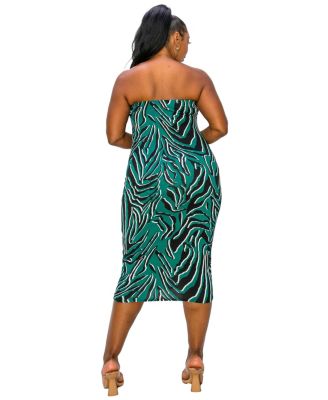 Plus Size Kiko Zebra Print Tube Dress