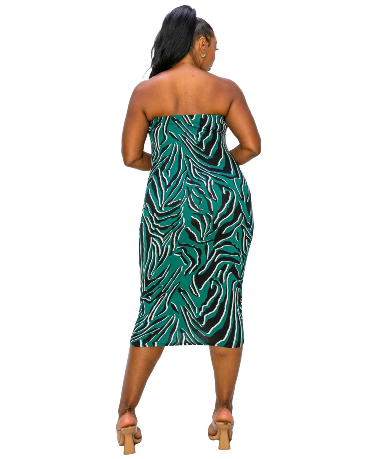 L I V D Plus Size Kiko Zebra Print Tube Dress
