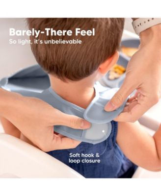 3-Pack Waterproof Baby Bibs for Eating, Lightweight, Mess Proof Toddler Bibs with Food Catcher