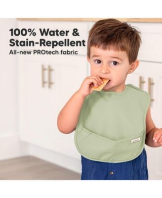 3-Pack Waterproof Baby Bibs for Eating, Lightweight, Mess Proof Toddler Bibs with Food Catcher