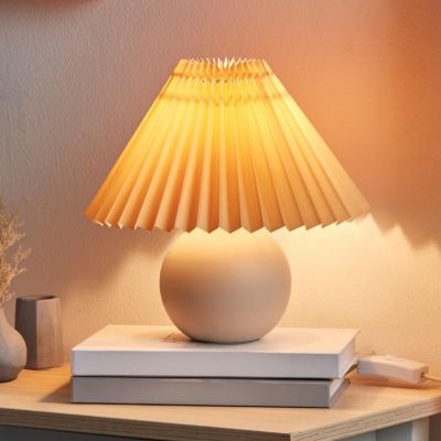Serena 10" Ceramic LED Table Lamp with Pleated Shade