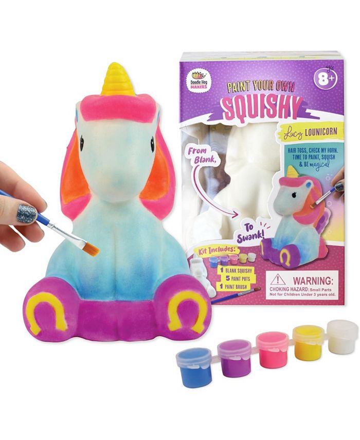 Doodle Hog Unicorn Squishy Painting Your Own Kit Slow Rise Blank