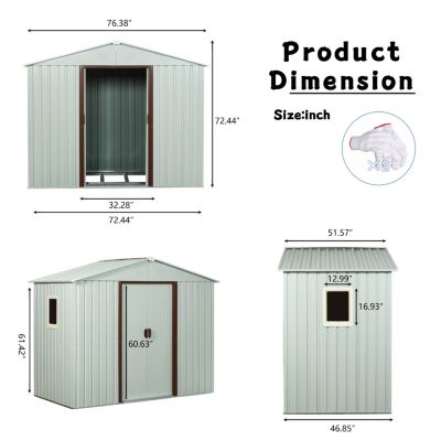 Streamdale 6FT X 5FT Outdoor Metal Storage Shed With Window White