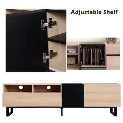 Streamdale 80" TV Stand with Double Storage & Drop Down Door