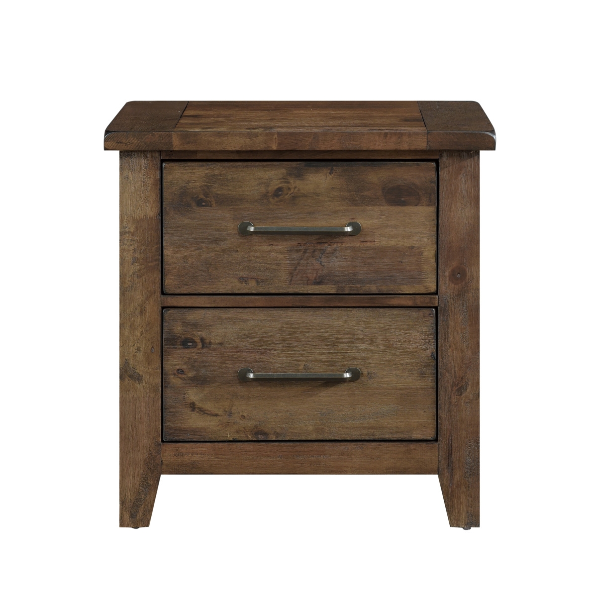 Streamdale Furniture Rustic Bedroom Nightstand Solid Rubberwood