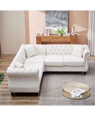   5 Pc   Fabric  Oversized, L-Shaped, Sectional Sofa Cover