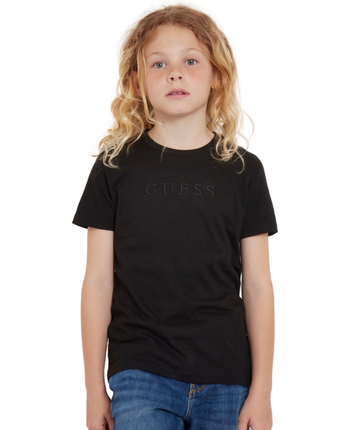 Guess Big Boys Short Sleeve Embroidered Logo T-shirt