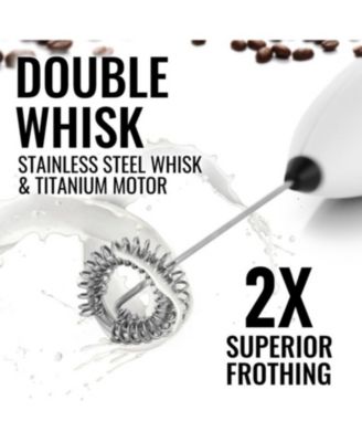 Upgraded Holster Stand Double Whisk Milk Frother