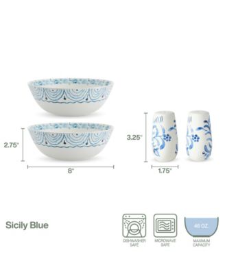 Sicily Serve Bowls Plus Salt and Pepper Set