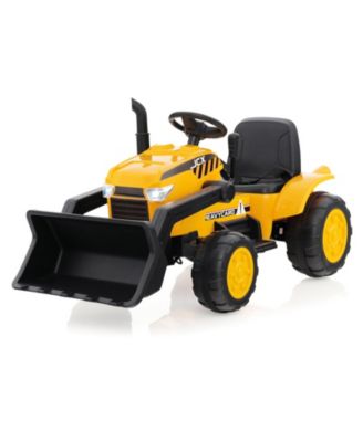 12V Kid's Ride on Excavator with Adjustable Digging Bucket-Yellow