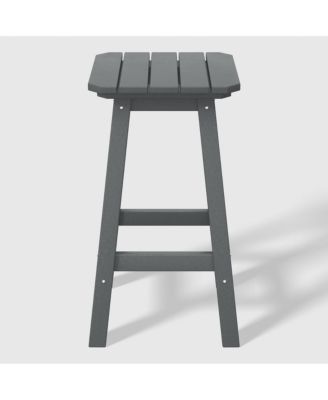 24" HDPE Outdoor Patio Counter High Backless Square  Set of 3