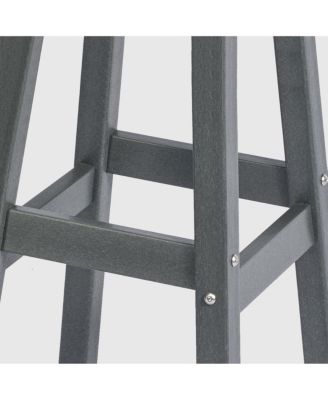 24" HDPE Outdoor Patio Counter High Backless Square  Set of 3