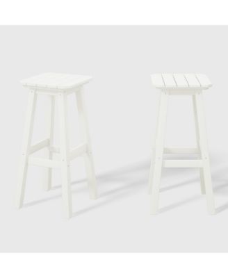 29" HDPE Outdoor Patio Square Bar Stools Set of 2