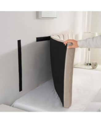 Wall Mounted Easy Assemble Channel Stitched Floating Headboard - 3D Soundproof - Peel & Stick