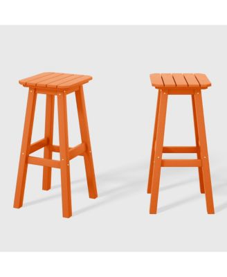 29" HDPE Outdoor Patio Square Bar Stools Set of 2