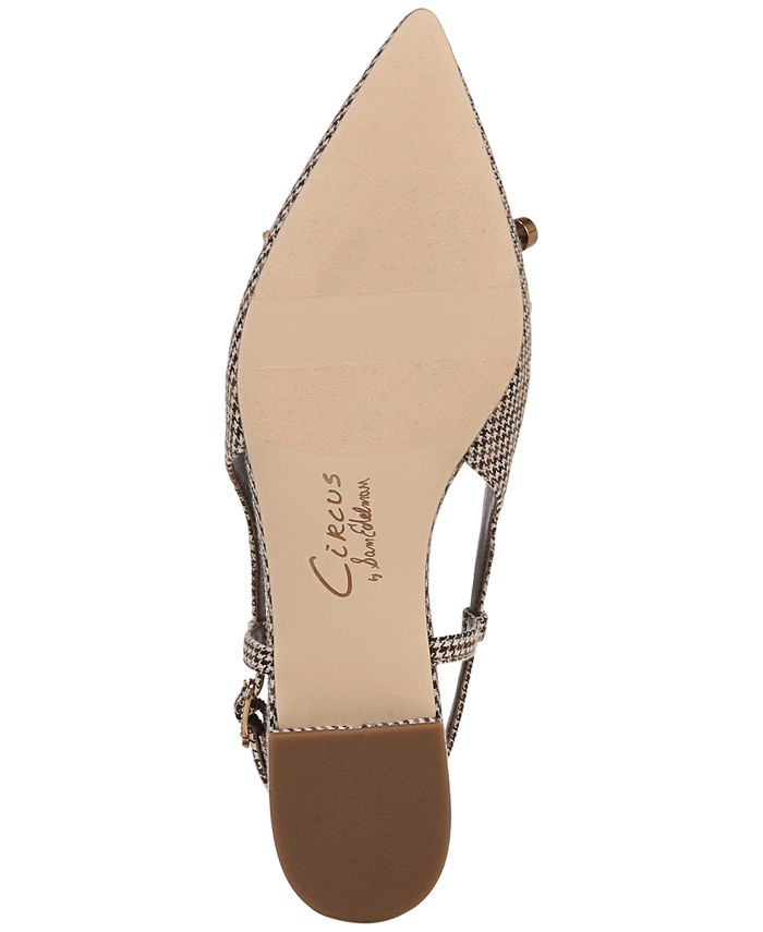 Women Brown-8M Circus NY by Sam Edelmann's Lafayette Pointed-Toe Slingback Bow Flats