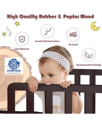 Kids Toddler Wood Bed Bedroom Furniture w/ Guardrails