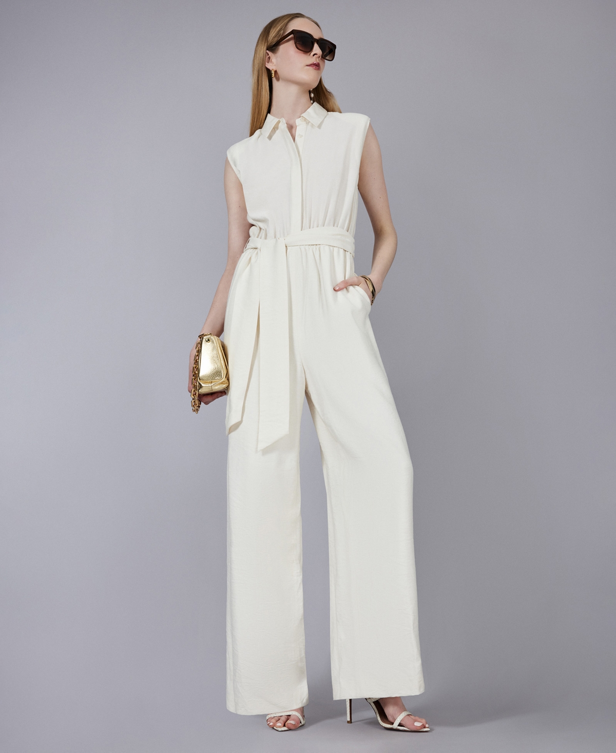 Bcbg New York Women's Wide-Leg Sleeveless Jumpsuit