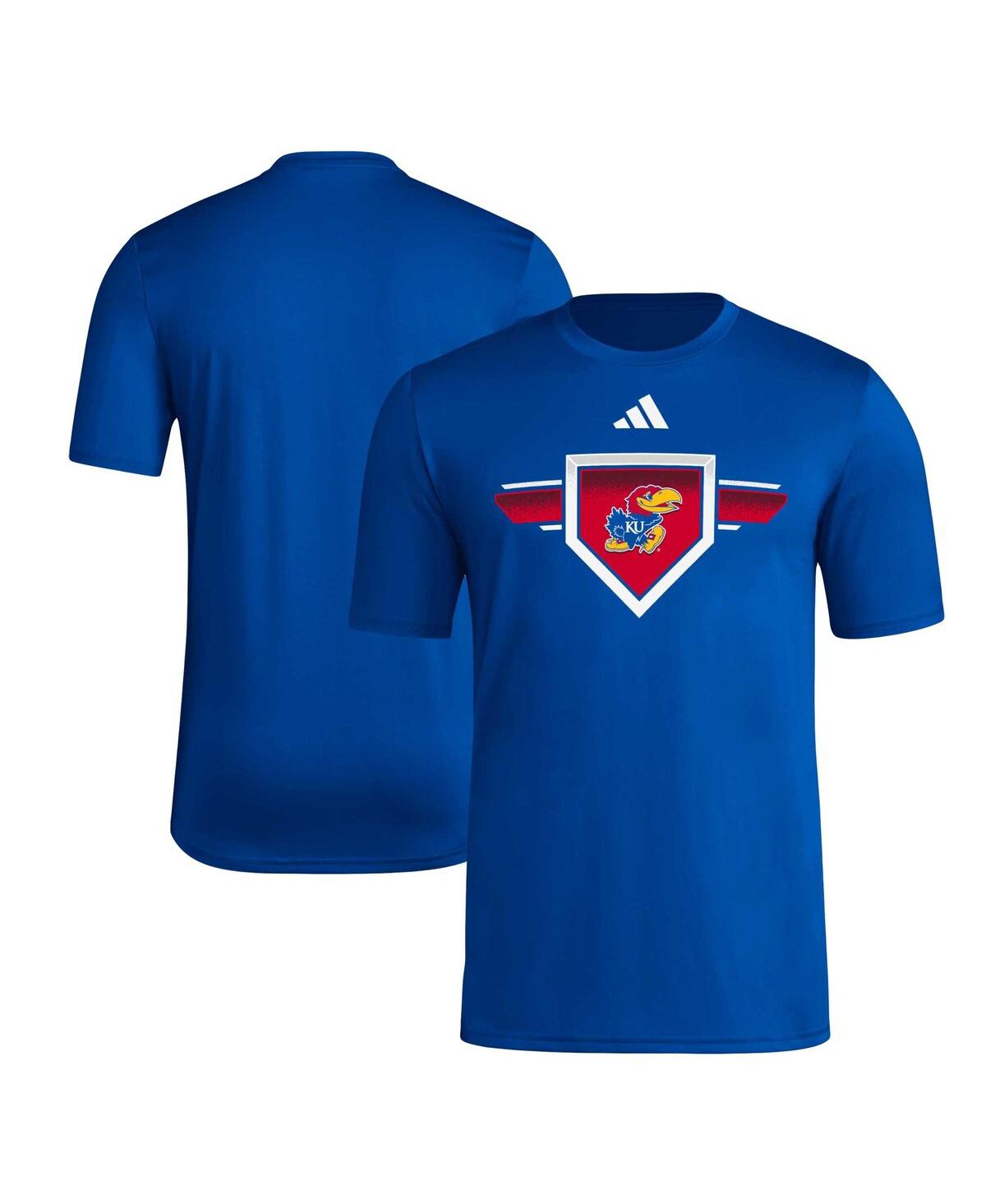 Adidas Originals Men's Royal Kansas Jayhawks 2023/24 Aeroready Homeland Plate Pregame T-shirt In Blue