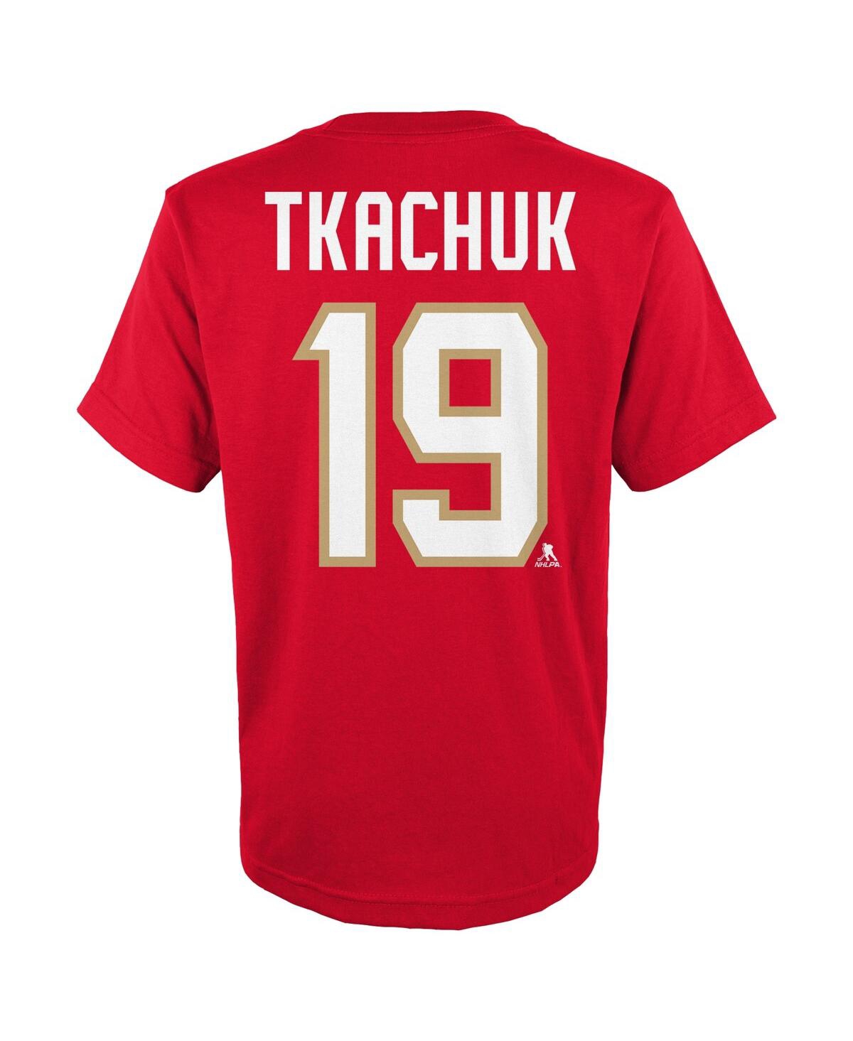 Outerstuff Matthew Tkachuk Big Boys And Girls Red Florida Panthers Player Name Number T-shirt In Red