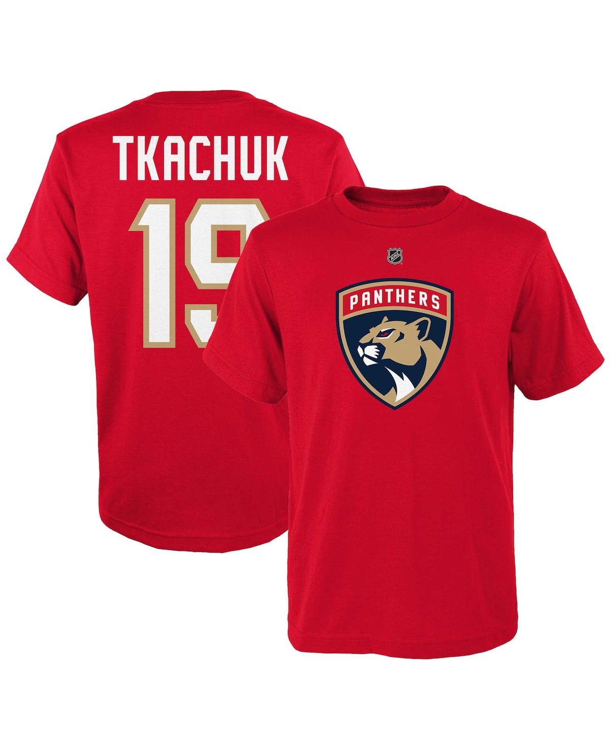 Outerstuff Matthew Tkachuk Big Boys And Girls Red Florida Panthers Player Name Number T-shirt In Red