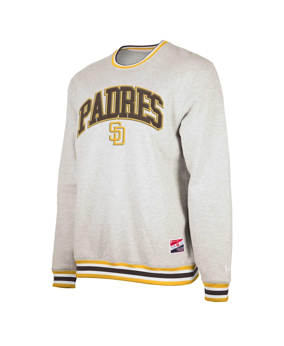 New Era Men's Heather San Diego Padres Throwback Classic Pullover Sweatshirt In Heather Gray