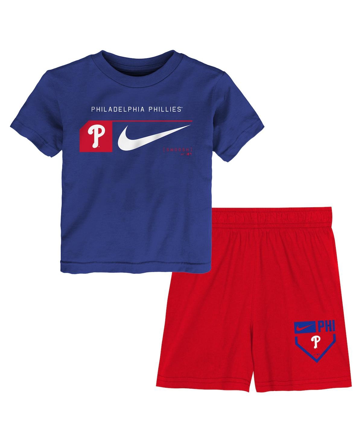 Nike Preschool Royal/red Philadelphia Phillies Two-piece T-shirt Shorts Set In Royal,red