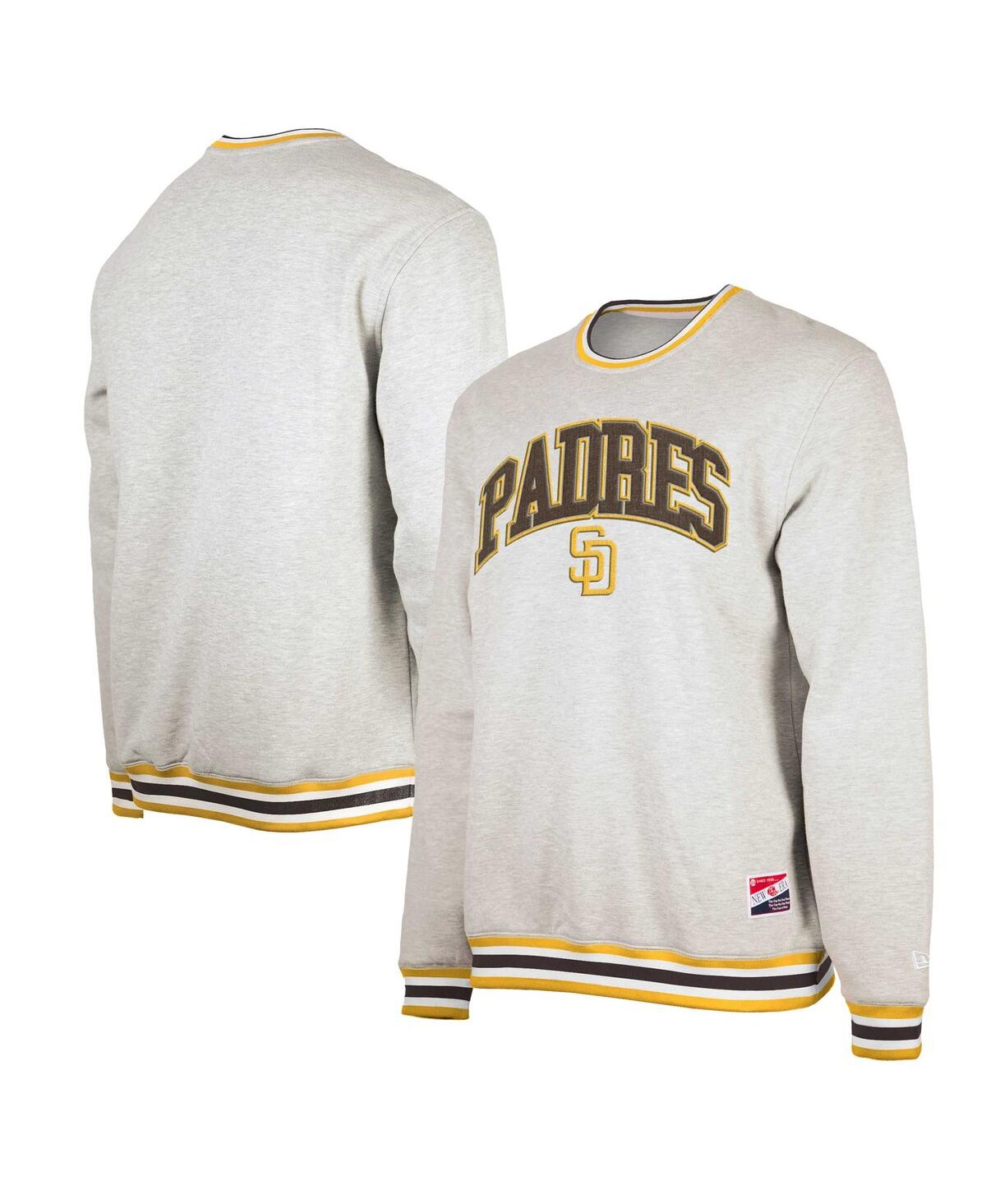 New Era Men's Heather Gray San Diego Padres Throwback Classic Pullover Sweatshirt