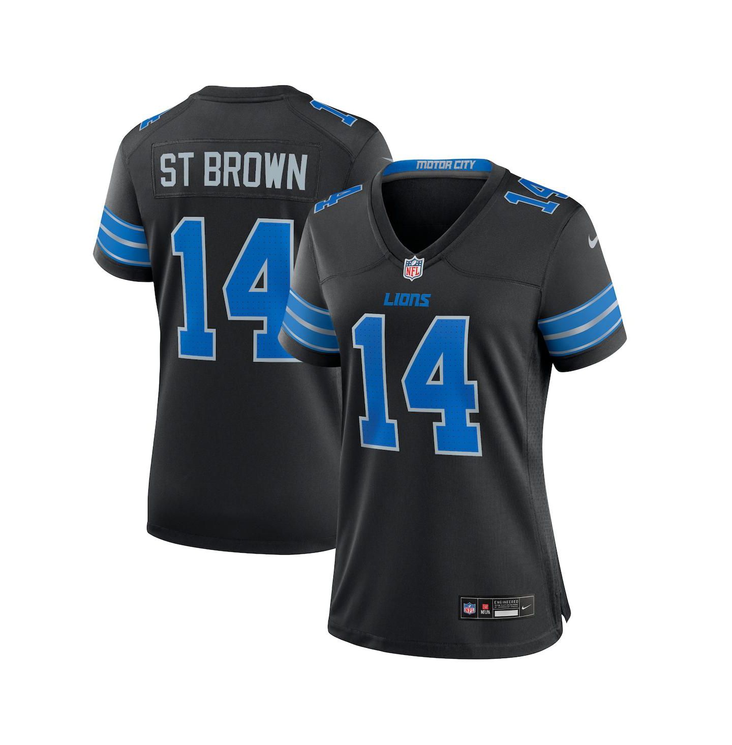 Женское джерси Nike Amon-Ra St. Detroit Lions 2nd Alternate Game, цвет: Чёрный — фото 1