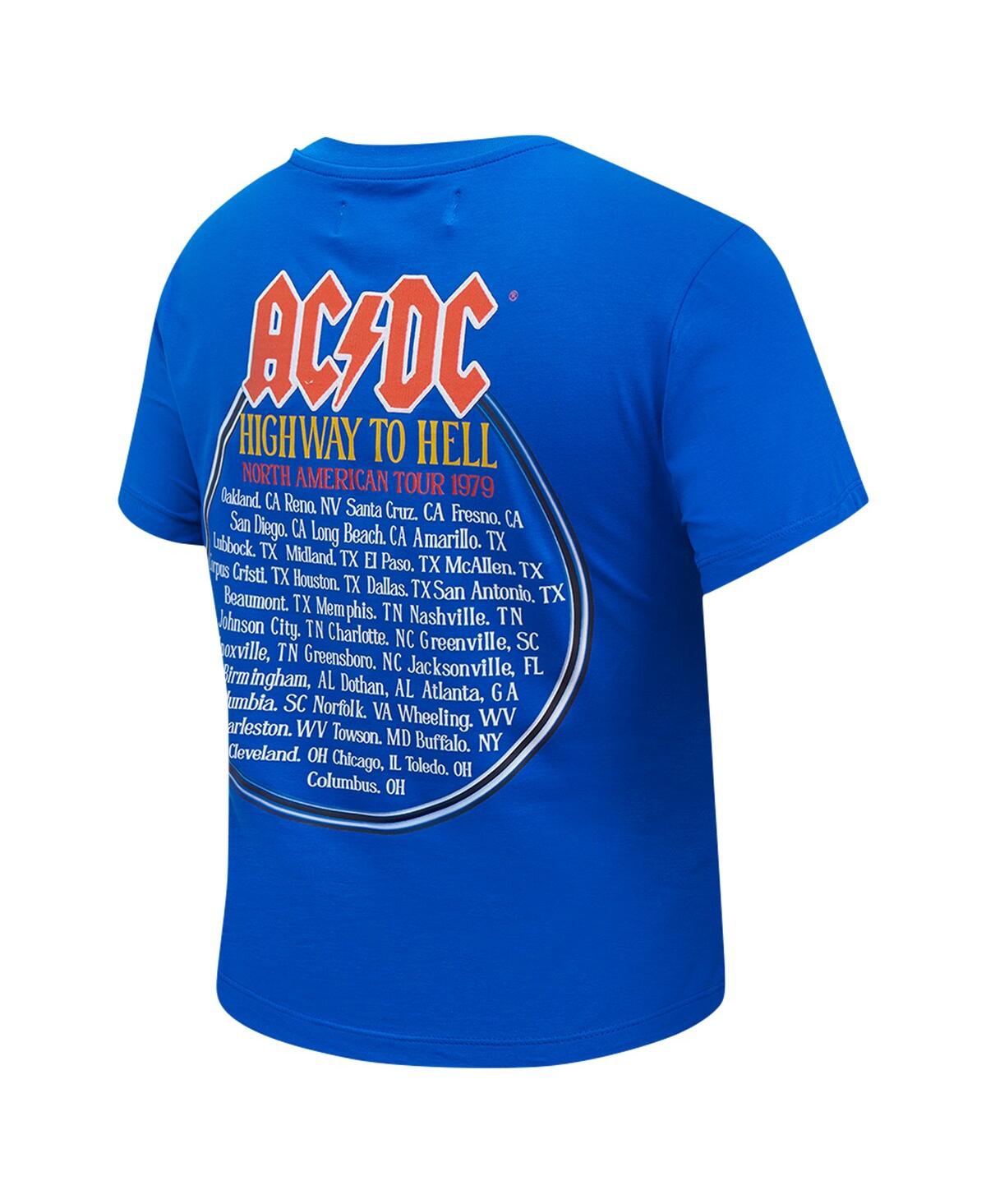 FREEZE MAX WOMEN'S ROYAL AC/DC HIGHWAY TO TOUR 1979 BABY DOLL CROPPED T-SHIRT 