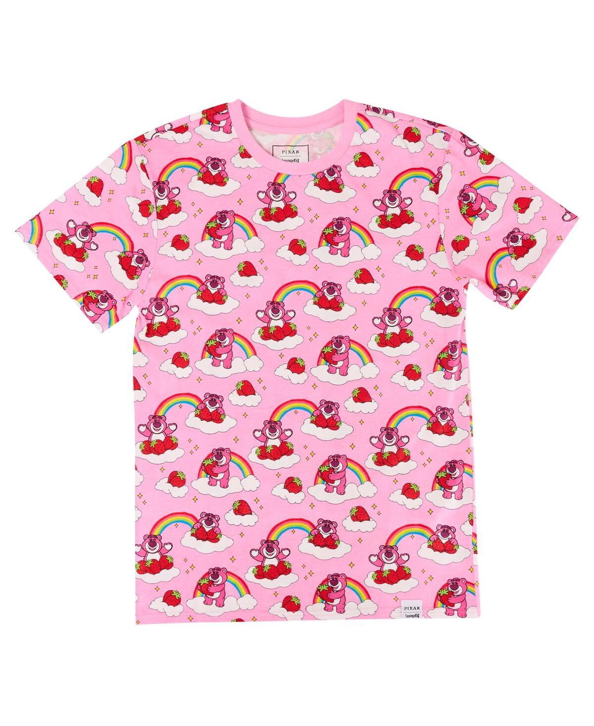 Loungefly Men's And Women's Pink Toy Story Lotso Rainbow All-over Print T-shirt