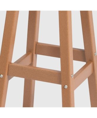 24" HDPE Outdoor Patio Counter High Backless Square  Set of 2