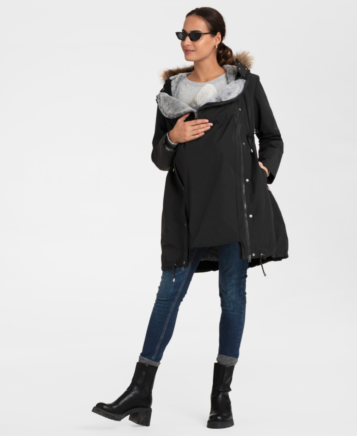 Seraphine Women's 3 In 1 Winter Maternity Jacket In Navy
