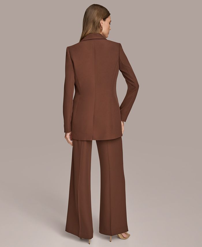 Blazer Marron Femme DKNY Donna Karan - Taille 4, Trois Boutons, Rayures - Occasion Très Bon état