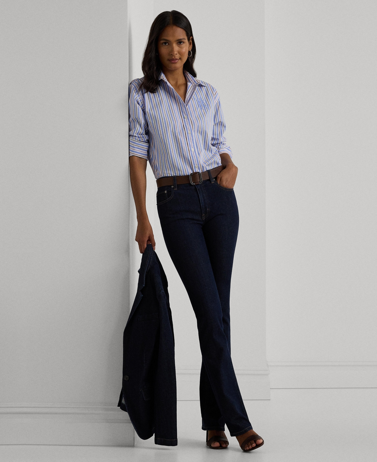 Lauren Ralph Lauren Petite Relaxed-Fit Striped Broadcloth Shirt