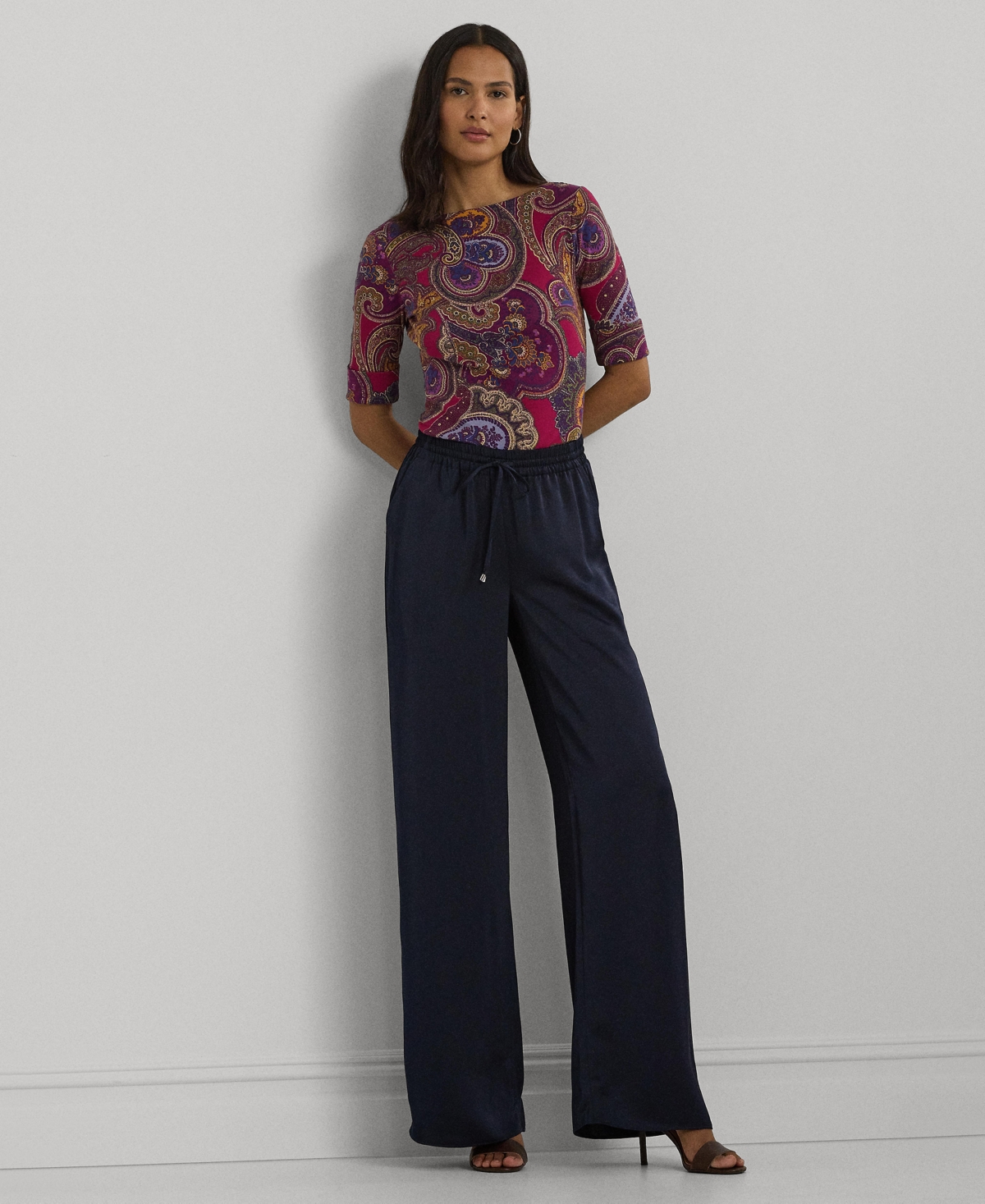 Lauren Ralph Lauren Women's Lightweight Satin Pants, Regular & Petite