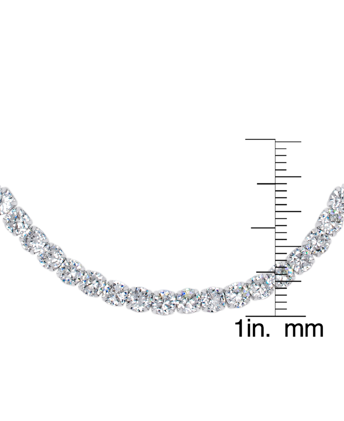 Macy's Silver Plated Cubic Zirconia Tennis Adjustable Bracelet In Silver