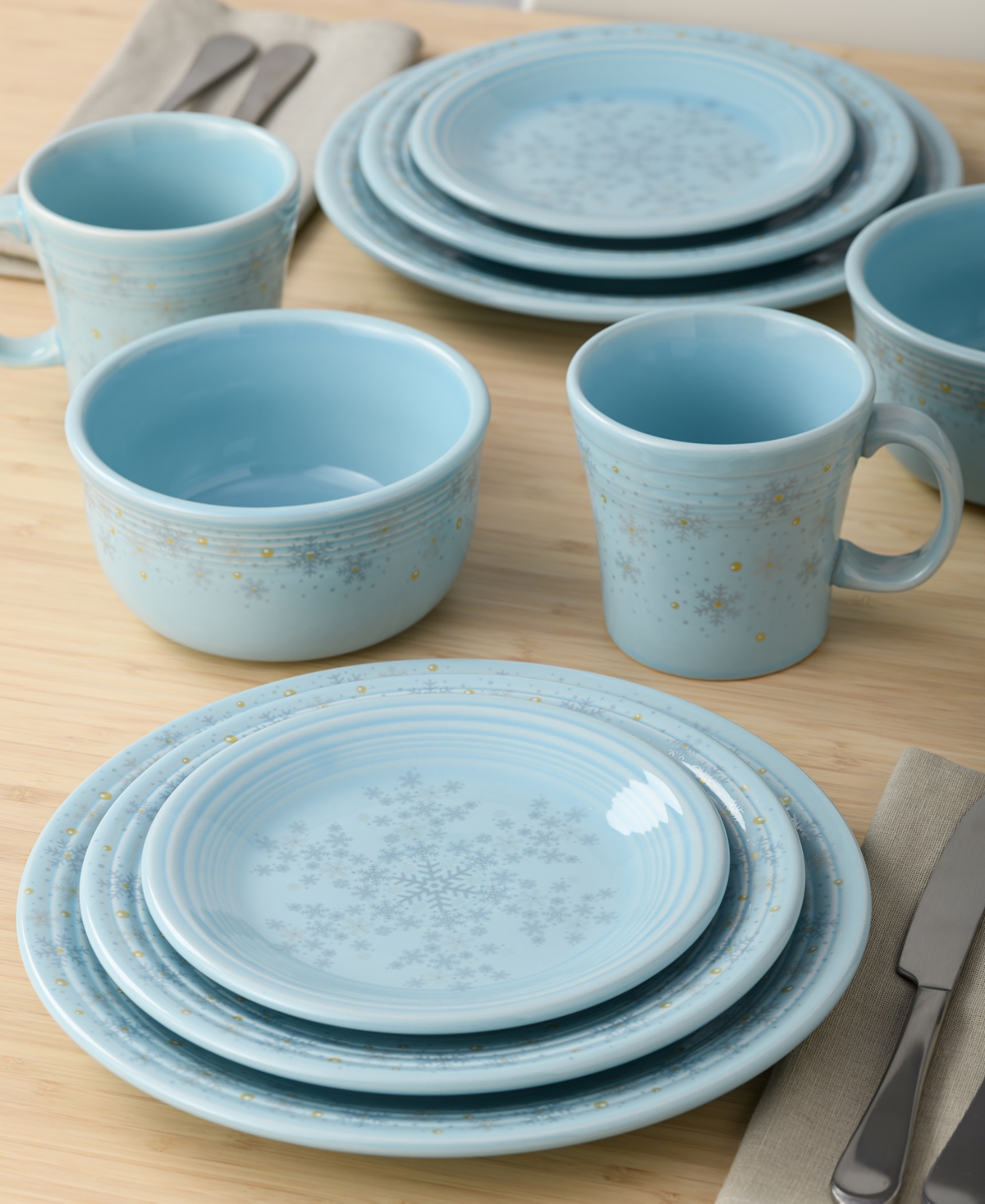 Fiesta Sky Snowflake Classic Salad Plate, Exclusively At Macy's In Open Blue