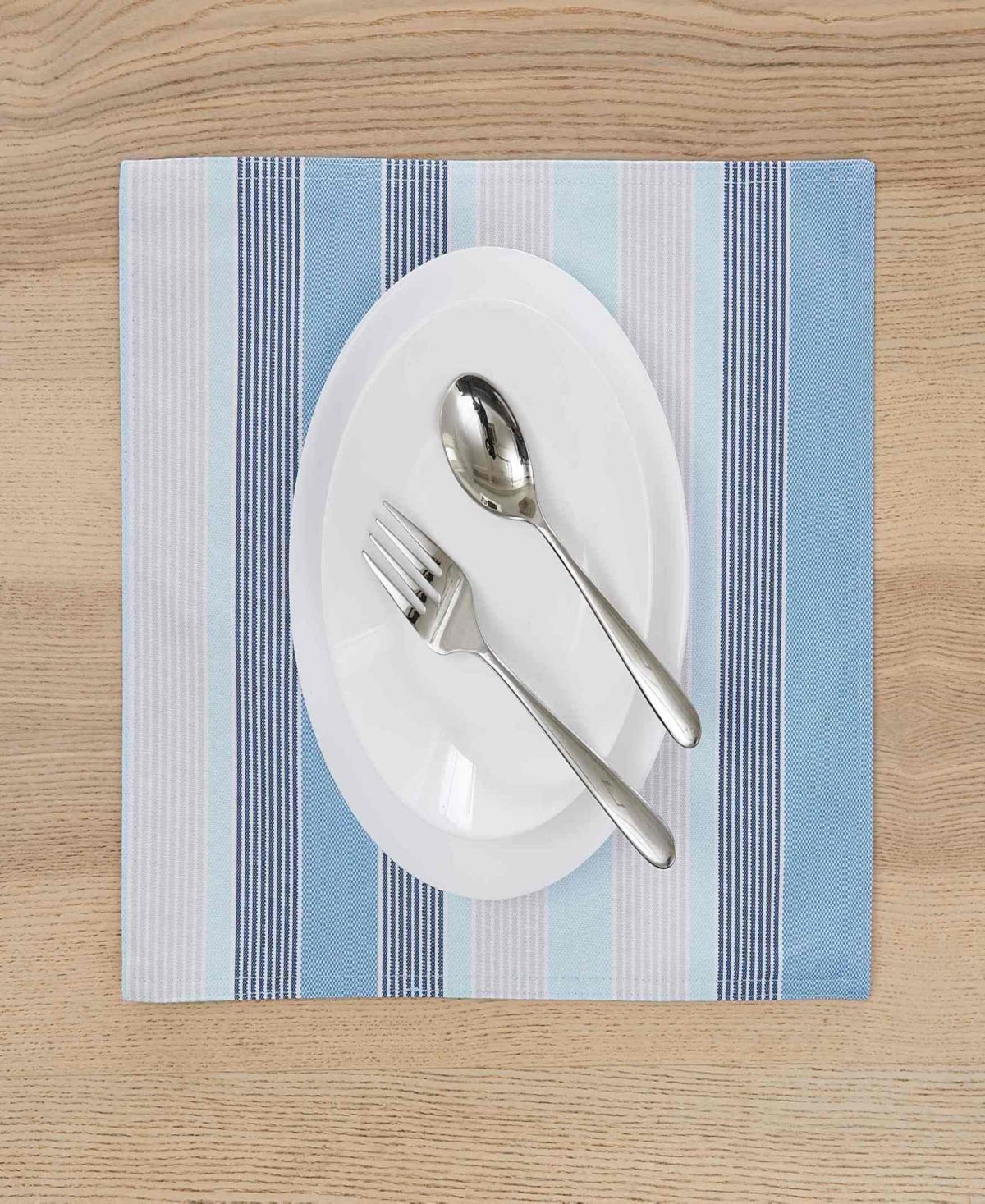 Avanti Breakers Stripe Water-resistant Indoor And Outdoor Placemats, Set Of 4, 13" X 19" In Blue