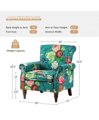 Avelina Wooden Armchair with Nailhead Trim