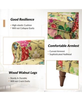 Avelina Wooden Armchair with Nailhead Trim