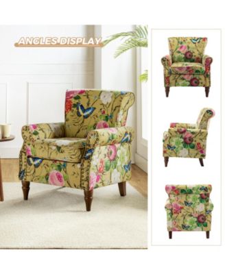 Avelina Wooden Armchair with Nailhead Trim