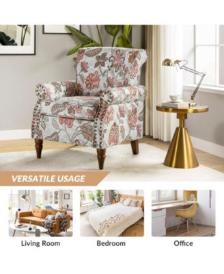 Avelina Wooden Armchair with Nailhead Trim