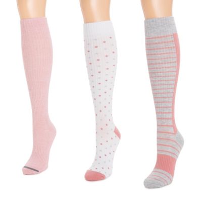 Women's 3 Pack Cotton Compression Knee-High Socks