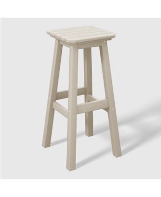 29" HDPE Outdoor Patio Square Bar Stools Set of 3