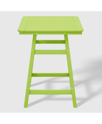 5 PC HDPE Outdoor Patio Dining Bar Table Set and Counter High Stools